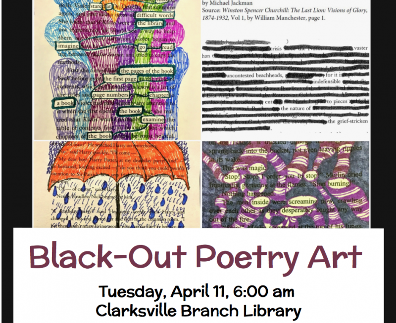 Free Workshop on Black-Out/Erasure Poetry + Art